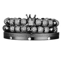 Simple Style Crown Stainless Steel Beaded Plating Bracelets sku image 11