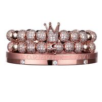 Simple Style Crown Stainless Steel Beaded Plating Bracelets sku image 12