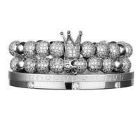 Simple Style Crown Stainless Steel Beaded Plating Bracelets sku image 10