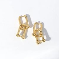 1 Pair Streetwear Solid Color Plating Chain Copper Drop Earrings main image 5