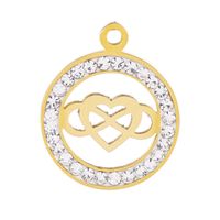 1 Piece Stainless Steel Zircon 18K Gold Plated Infinity Heart Shape sku image 1