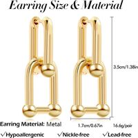 1 Pair Streetwear Solid Color Plating Chain Copper Drop Earrings main image 2