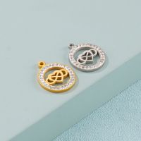 1 Piece Stainless Steel Zircon 18K Gold Plated Infinity Heart Shape main image 5