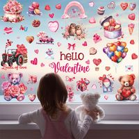 Chinoiserie Cute Heart Shape Plastic Wall Sticker Wall Art main image 2