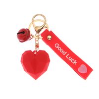Cute Heart Shape Silica Gel Metal Valentine's Day Unisex Bag Pendant Keychain main image 5