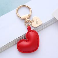 Cute Heart Shape Pu Leather Valentine's Day Unisex Bag Pendant Keychain sku image 4
