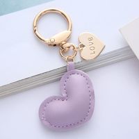 Cute Heart Shape Pu Leather Valentine's Day Unisex Bag Pendant Keychain sku image 2