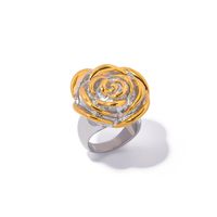 304 Stainless Steel IG Style Plating Flower Rings main image 2