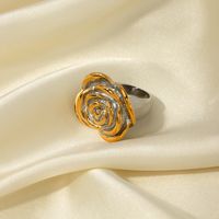 304 Stainless Steel IG Style Plating Flower Rings main image 3