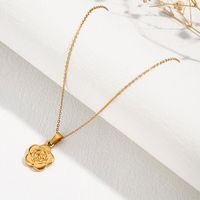 Sweet Flower Stainless Steel Plating 18k Gold Plated Necklace main image 2