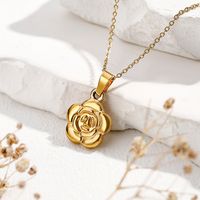 Sweet Flower Stainless Steel Plating 18k Gold Plated Necklace main image 1