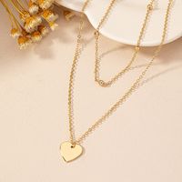 Simple Style Heart Shape Alloy Plating Women's Pendant Necklace main image 1