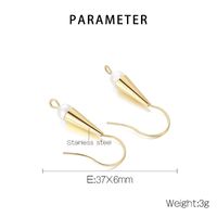1 Pair Fashion Geometric Plating Inlay Stainless Steel Artificial Pearls 18K Gold Plated Ear Hook sku image 2