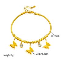 Korean Style Butterfly 304 Stainless Steel 18K Gold Plated No Inlaid Bracelets In Bulk main image 3