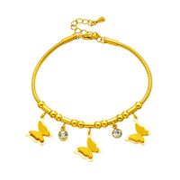 Korean Style Butterfly 304 Stainless Steel 18K Gold Plated No Inlaid Bracelets In Bulk main image 2
