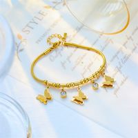 Korean Style Butterfly 304 Stainless Steel 18K Gold Plated No Inlaid Bracelets In Bulk main image 6