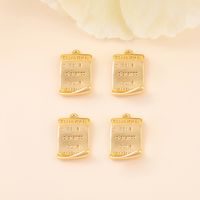 Retro Simple Style Classic Style Letter Square Copper Plating Inlay Zircon 18k Gold Plated White Gold Plated Jewelry Accessories main image 4