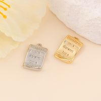 Retro Simple Style Classic Style Letter Square Copper Plating Inlay Zircon 18k Gold Plated White Gold Plated Jewelry Accessories main image 9