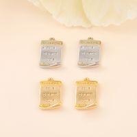 Retro Simple Style Classic Style Letter Square Copper Plating Inlay Zircon 18k Gold Plated White Gold Plated Jewelry Accessories main image 8