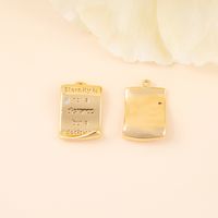 Retro Simple Style Classic Style Letter Square Copper Plating Inlay Zircon 18k Gold Plated White Gold Plated Jewelry Accessories sku image 1