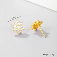 1 Pair Sweet Simple Style Snowflake Inlay Sterling Silver Zircon Ear Studs main image 9