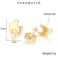 1 Pair Simple Style Dolphin Plating Stainless Steel 18K Gold Plated Ear Studs main image 2