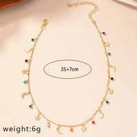 Retro Commute Star Moon Alloy Inlay Crystal Women's Pendant Necklace sku image 1