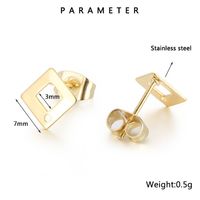 1 Pair Simple Style Square Plating Stainless Steel 18K Gold Plated Ear Studs main image 2