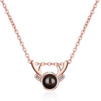 Simple Style Classic Style Solid Color Copper Inlay Zircon Pendant Necklace main image 6