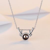 Simple Style Classic Style Solid Color Copper Inlay Zircon Pendant Necklace sku image 1