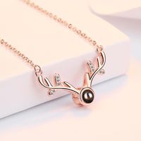 Simple Style Solid Color Copper Inlay Pendant Necklace main image 1