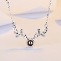 Simple Style Solid Color Copper Inlay Pendant Necklace sku image 1