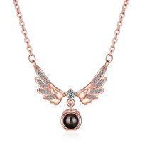 Simple Style Printing Copper Inlay Zircon Pendant Necklace main image 6