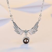 Simple Style Printing Copper Inlay Zircon Pendant Necklace main image 3