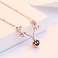 Simple Style Classic Style Solid Color Copper Inlay Zircon Pendant Necklace main image 1