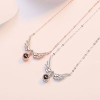 Simple Style Printing Copper Inlay Zircon Pendant Necklace main image 1