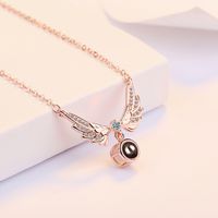 Simple Style Printing Copper Inlay Zircon Pendant Necklace main image 4