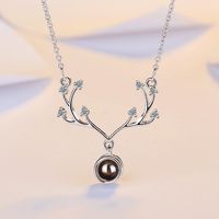 Simple Style Classic Style Solid Color Copper Inlay Zircon Pendant Necklace sku image 1
