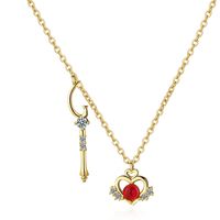Sweet Heart Shape Copper Inlay Zircon Pendant Necklace main image 5