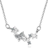 Simple Style Butterfly Copper Inlay Zircon Pendant Necklace main image 6