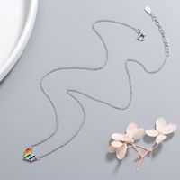 Simple Style Commute Heart Shape Copper Epoxy Pendant Necklace main image 3