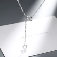 Simple Style Solid Color Copper Inlay Zircon Pendant Necklace main image 3