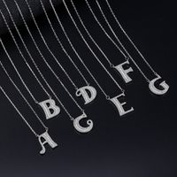 Simple Style Letter Copper Inlay Zircon Pendant Necklace main image 1