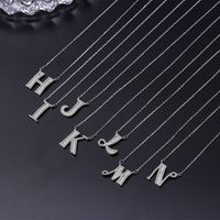 Simple Style Letter Copper Inlay Zircon Pendant Necklace main image 3