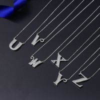 Simple Style Letter Copper Inlay Zircon Pendant Necklace main image 5