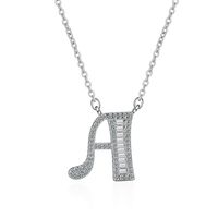Simple Style Letter Copper Inlay Zircon Pendant Necklace sku image 1