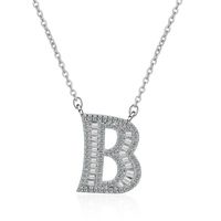 Simple Style Letter Copper Inlay Zircon Pendant Necklace sku image 2