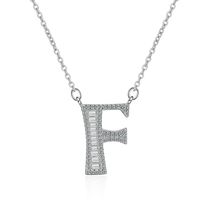 Simple Style Letter Copper Inlay Zircon Pendant Necklace sku image 6