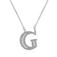 Simple Style Letter Copper Inlay Zircon Pendant Necklace sku image 7