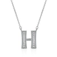 Simple Style Letter Copper Inlay Zircon Pendant Necklace sku image 8
